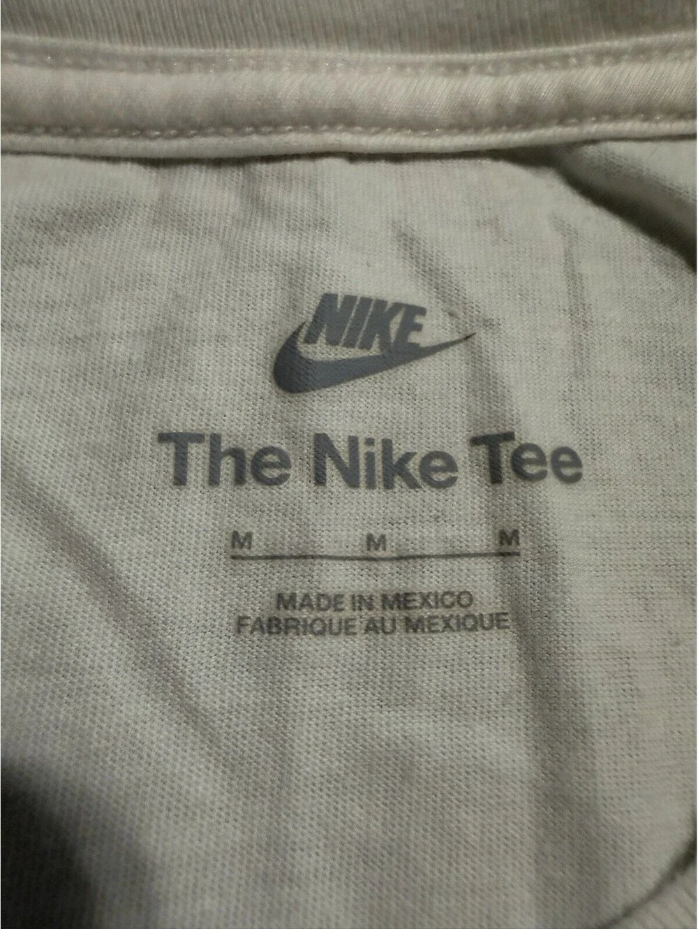 Nike Mens Long Sleeve Tee White Black Logo Graphic T-Shirt Medium